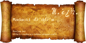 Madacsi Ádám névjegykártya
